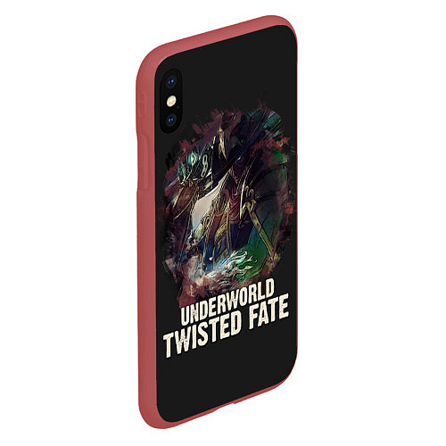 Чехол iPhone XS Max матовый Twisted Fate / 3D-Красный – фото 2