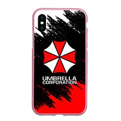 Чехол iPhone XS Max матовый UMBRELLA CORP, цвет: 3D-розовый