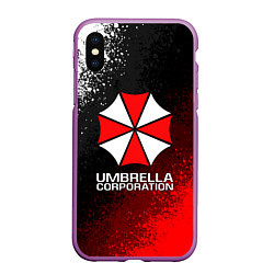 Чехол iPhone XS Max матовый UMBRELLA CORP, цвет: 3D-фиолетовый