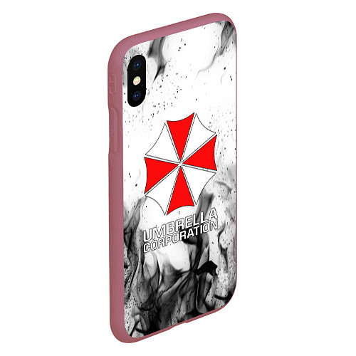 Чехол iPhone XS Max матовый UMBRELLA CORP / 3D-Малиновый – фото 2