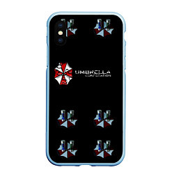 Чехол iPhone XS Max матовый Umbrella Corporation, цвет: 3D-голубой