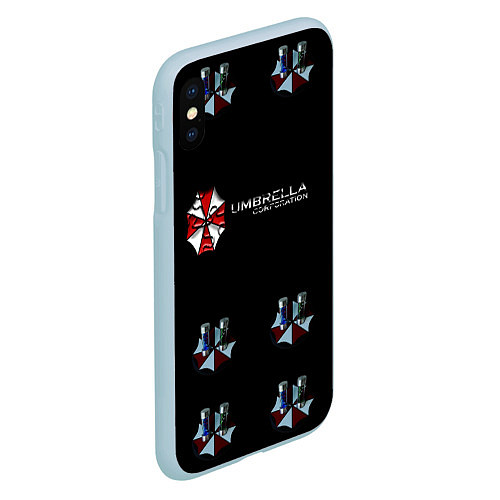 Чехол iPhone XS Max матовый Umbrella Corporation / 3D-Голубой – фото 2