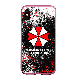 Чехол iPhone XS Max матовый UMBRELLA CORP, цвет: 3D-малиновый