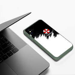 Чехол iPhone XS Max матовый UMBRELLA CORP, цвет: 3D-темно-зеленый — фото 2