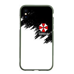 Чехол iPhone XS Max матовый UMBRELLA CORP, цвет: 3D-темно-зеленый