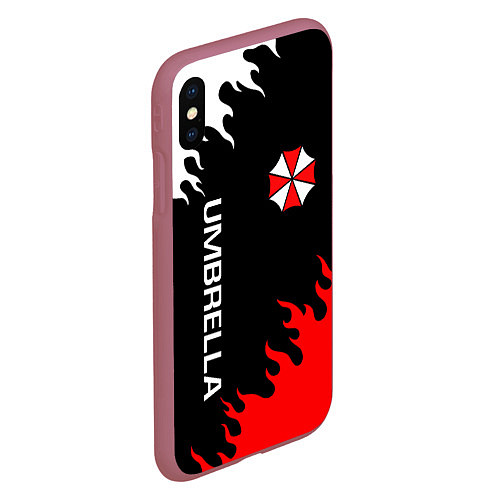 Чехол iPhone XS Max матовый UMBRELLA CORP / 3D-Малиновый – фото 2