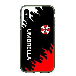 Чехол iPhone XS Max матовый UMBRELLA CORP, цвет: 3D-темно-зеленый