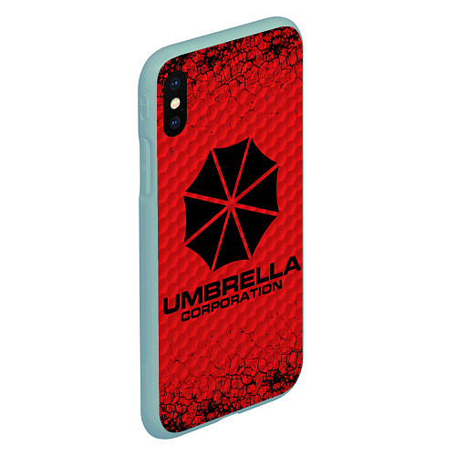 Чехол iPhone XS Max матовый Umbrella Corporation / 3D-Мятный – фото 2