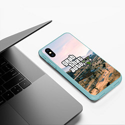 Чехол iPhone XS Max матовый Grand Theft Auto 5, цвет: 3D-мятный — фото 2