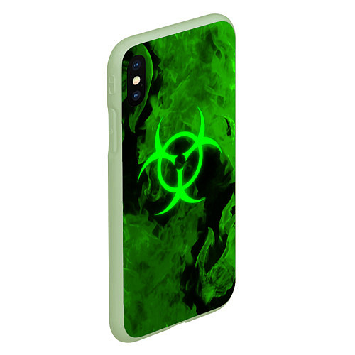 Чехол iPhone XS Max матовый BIOHAZARD / 3D-Салатовый – фото 2