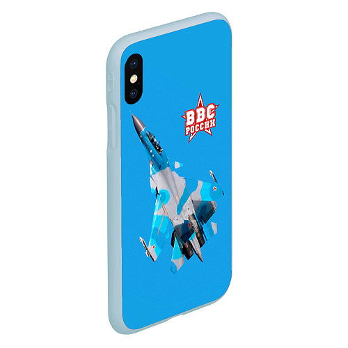 Чехол iPhone XS Max матовый ВВС России / 3D-Голубой – фото 2