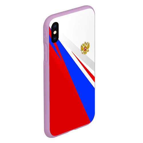 Чехол iPhone XS Max матовый Россия / 3D-Сиреневый – фото 2