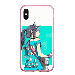 Чехол iPhone XS Max матовый Ibuki Mioda, цвет: 3D-розовый