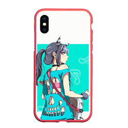 Чехол iPhone XS Max матовый Ibuki Mioda, цвет: 3D-красный