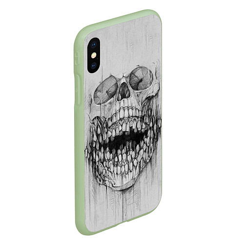 Чехол iPhone XS Max матовый Dentist skull / 3D-Салатовый – фото 2