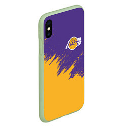 Чехол iPhone XS Max матовый LA LAKERS, цвет: 3D-салатовый — фото 2