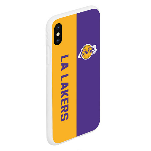 Чехол iPhone XS Max матовый LA LAKERS / 3D-Белый – фото 2