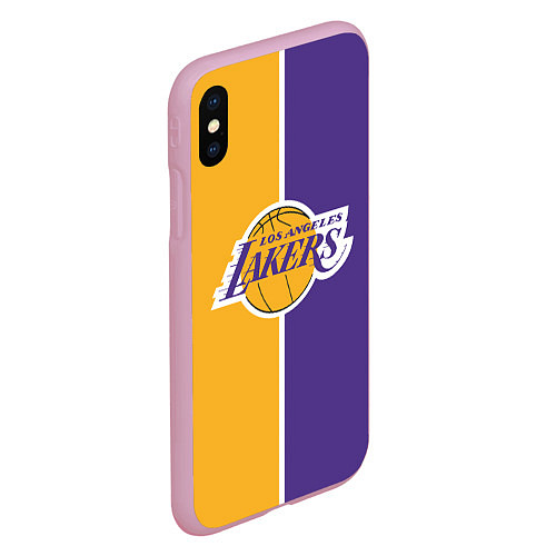 Чехол iPhone XS Max матовый LA LAKERS / 3D-Розовый – фото 2