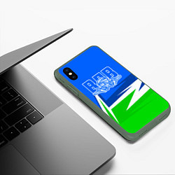 Чехол iPhone XS Max матовый ВДВ, цвет: 3D-темно-зеленый — фото 2