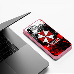 Чехол iPhone XS Max матовый UMBRELLA CORP, цвет: 3D-малиновый — фото 2