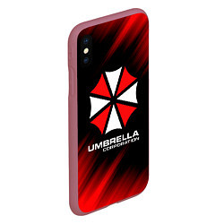 Чехол iPhone XS Max матовый Umbrella Corporation, цвет: 3D-малиновый — фото 2