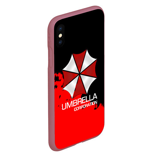 Чехол iPhone XS Max матовый UMBRELLA CORP / 3D-Малиновый – фото 2