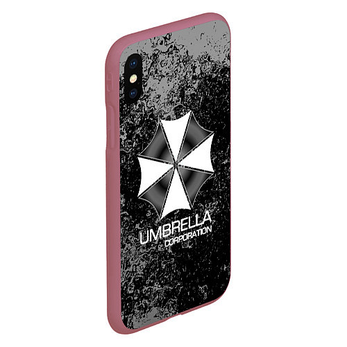 Чехол iPhone XS Max матовый UMBRELLA CORP / 3D-Малиновый – фото 2