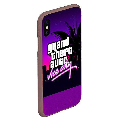 Чехол iPhone XS Max матовый GTA:VICE CITY / 3D-Коричневый – фото 2