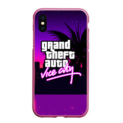 Чехол iPhone XS Max матовый GTA:VICE CITY, цвет: 3D-малиновый