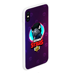 Чехол iPhone XS Max матовый Brawl Stars Crow v1, цвет: 3D-белый — фото 2