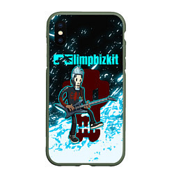 Чехол iPhone XS Max матовый LIMP BIZKIT, цвет: 3D-темно-зеленый