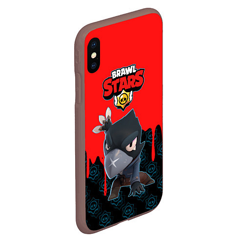 Чехол iPhone XS Max матовый BRAWL STARS CROW / 3D-Коричневый – фото 2