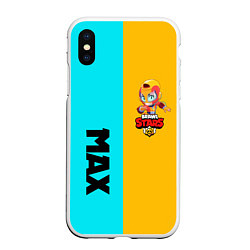 Чехол iPhone XS Max матовый BRAWL STARS MAX, цвет: 3D-белый