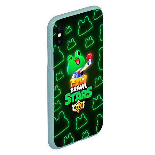 Чехол iPhone XS Max матовый Brawl Stars Leonard Carl / 3D-Мятный – фото 2