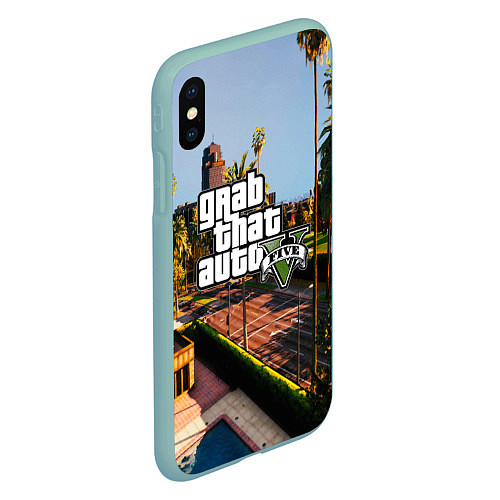 Чехол iPhone XS Max матовый GTA 5 / 3D-Мятный – фото 2