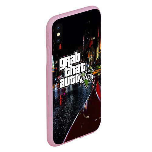 Чехол iPhone XS Max матовый Grand Theft Auto V / 3D-Розовый – фото 2