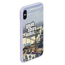 Чехол iPhone XS Max матовый GTA 5, цвет: 3D-светло-сиреневый — фото 2