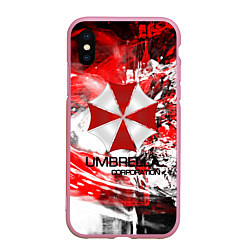 Чехол iPhone XS Max матовый UMBRELLA CORP, цвет: 3D-розовый