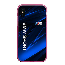 Чехол iPhone XS Max матовый BMW БМВ, цвет: 3D-малиновый