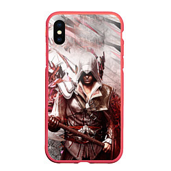 Чехол iPhone XS Max матовый ASSASSINS CREED, цвет: 3D-красный