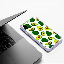 Чехол iPhone XS Max матовый Avokado, цвет: 3D-светло-сиреневый — фото 2
