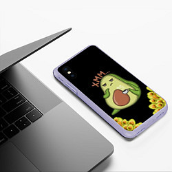 Чехол iPhone XS Max матовый Авокадо, цвет: 3D-светло-сиреневый — фото 2