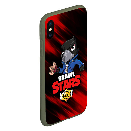 Чехол iPhone XS Max матовый BRAWL STARS / 3D-Темно-зеленый – фото 2