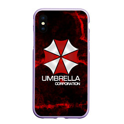 Чехол iPhone XS Max матовый UMBRELLA CORP, цвет: 3D-светло-сиреневый