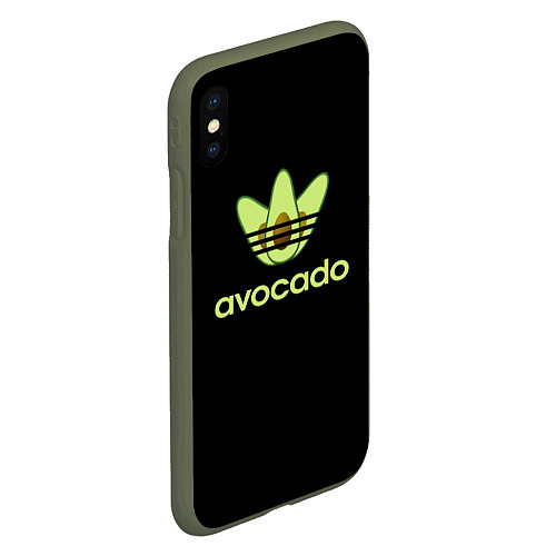 Чехол iPhone XS Max матовый Авокадо / 3D-Темно-зеленый – фото 2