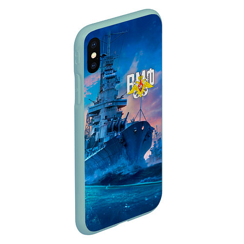 Чехол iPhone XS Max матовый ВМФ / 3D-Мятный – фото 2