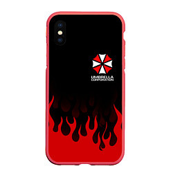 Чехол iPhone XS Max матовый UMBRELLA CORPORATION, цвет: 3D-красный