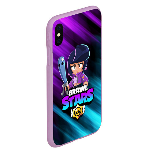 Чехол iPhone XS Max матовый BRAWL STARS BIBI / 3D-Сиреневый – фото 2