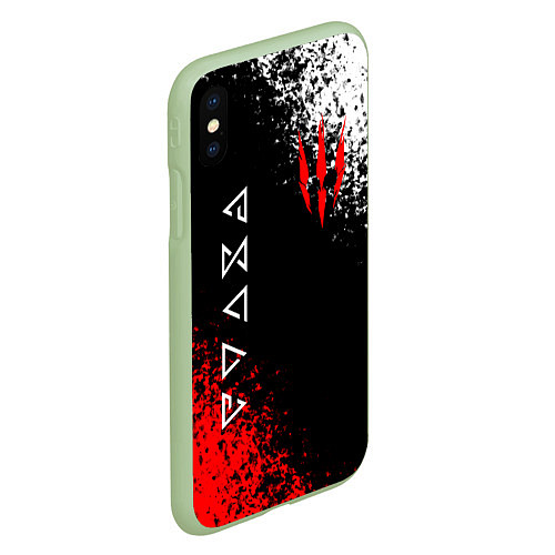 Чехол iPhone XS Max матовый THE WITCHER / 3D-Салатовый – фото 2
