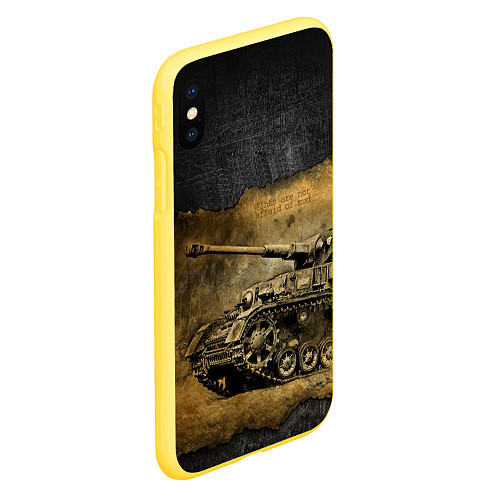 Чехол iPhone XS Max матовый Tanks are not afraid mud / 3D-Желтый – фото 2